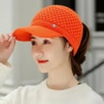 thumbnail image 1 of dianhelloya Warm hat Knitted Hat Empty Top Plush Lining Casual Peaked Stretchy Keep Warm Solid Color Autumn Winter Women Sports Cap for Outdoor Orange, 1 of 8