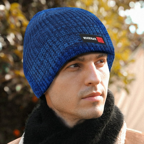 dianhelloya Warm hat LadyMen Hat Fleece Unisex Letter Decor Knitted Elastic Keep Warm Solid Color Thick Winter Beanie Hat for Daily Wear Yellow