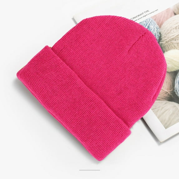 dianhelloya Warm hat Men Women Autumn Winter Knitting Beanie Hat Solid Color Brimless Retro Round Dome Outdoor Pullover Skiing Hat Streetwear Sky Blue