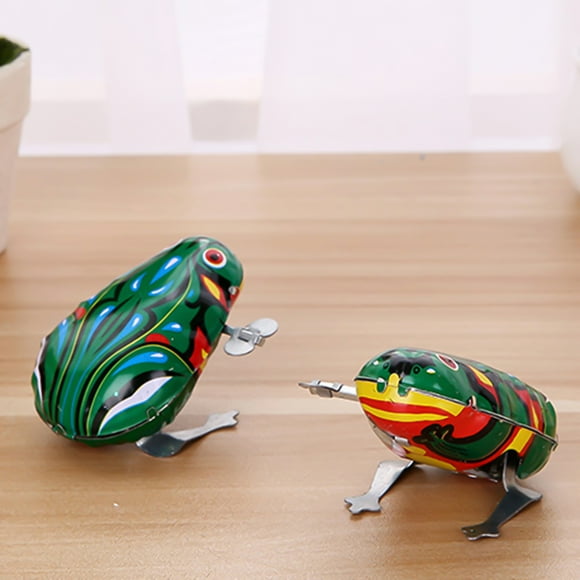 dianhelloya Wind Up Toys Animal Design Flipping Fastest Iron Frogs Wind Up Clockwork Toys Boys Game Kids for Kids Green