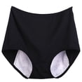thumbnail image 1 of dianhelloya Women Casual High Waist Menstrual Period Leak Proof Underwear Cotton Briefs, 1 of 8
