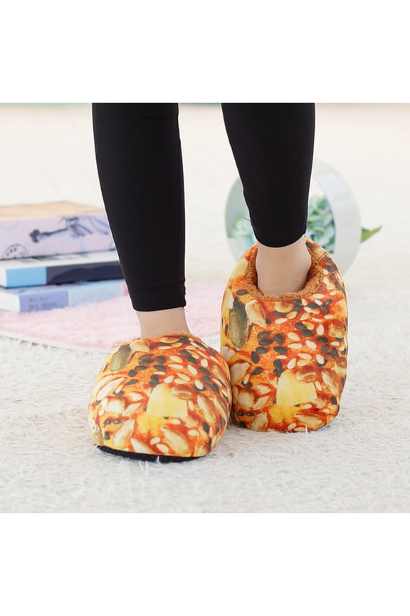 Women Simulation Bread Slippers Fashion Family Party Indoor Winter Warm Shoes D