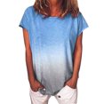 thumbnail image 1 of dianhelloya Women T-shirt Tie Dye Loose Summer Relaxed Fit Crew Neck Tee Tops Streetwear, 1 of 8