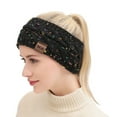 thumbnail image 1 of dianhelloya Women Warm Soft Plush Headband Woolen Yarn Knitted Headwear Hair Hoop Hairband Light Grey, 1 of 8
