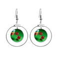thumbnail image 1 of dice chips green table photo earrings dangle hoop jewelry drop circle, 1 of 3