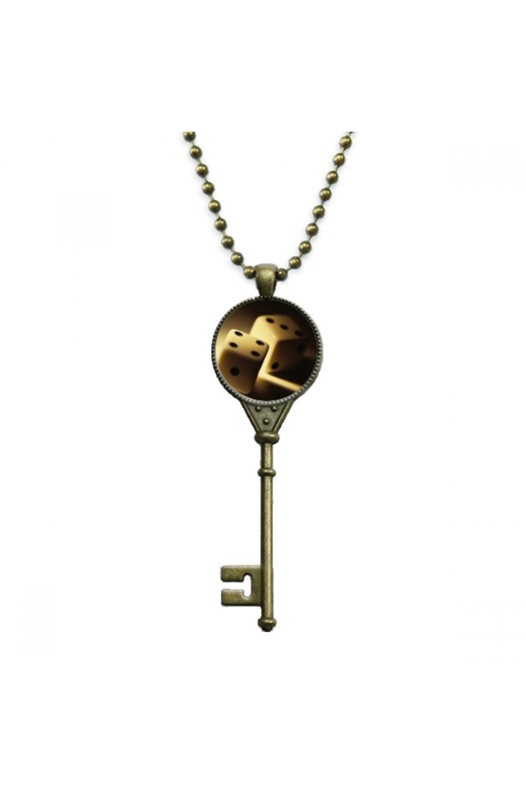 dice gambling points photo key necklace pendant tray embellished chain