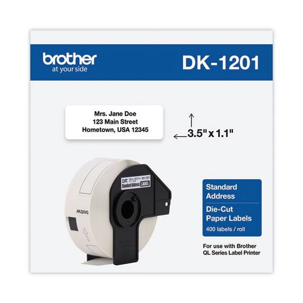 die-cut address labels, 1.1" x 3.5", white, 400 labels/roll | Bundle of 5 Rolls
