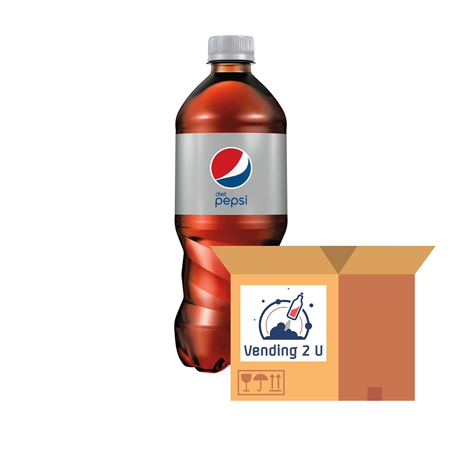 diet pepsi soda 20oz bottles, 8 units