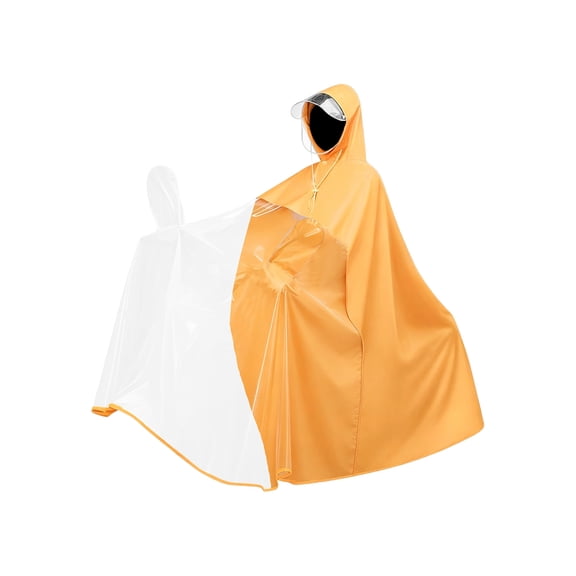 difdany High Visibility Electric Scooter Rain Poncho with Clear Shield, 1 pc Oversized Full Body Cycling Rain Coat, Reflective Striped Riding Rain Cape