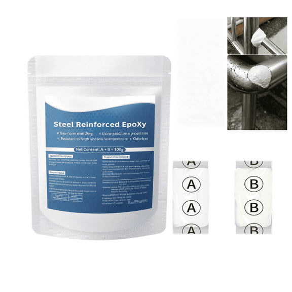 difdany Waterproof Steel Reinforced Epoxy Putty, AB Two‑Part Heat‑Resistant Metal Clay & Wood Epoxy Filler, Fast Cure Repair Kit for Bonding Metal, Plastic, Wood, Tiles, Ceramics(b)