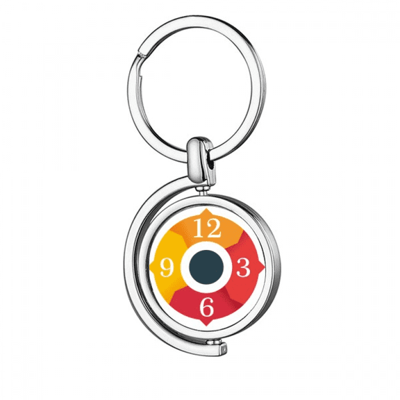 digital avedistribution dial rotating keychain metal keyring holder