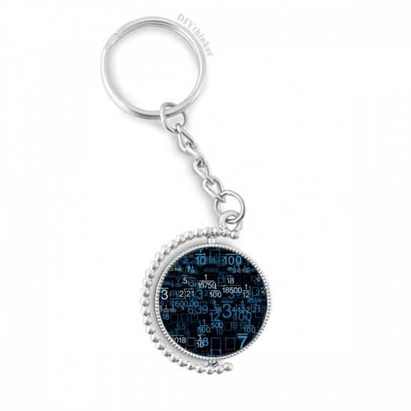 digital decimal illustration science technology rotatable keyholder disc accessories chain clip