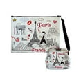 thumbnail image 1 of digital print faux leather wallet cosmetic pouch and coin purse - 2pcs set - :paris france, 1 of 1