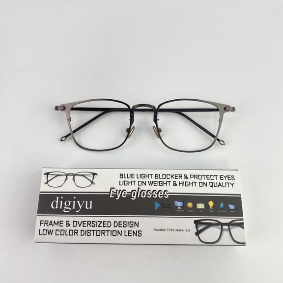 digiyu Eye glasses,Oversized Square Blue Light Blocking Glasses for Women Men, Anti-Fatigue Computer Monitor Gaming Glasses Reduce Eye Strain(Black)