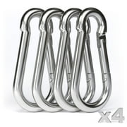 dimok الثقيلة carabiner مقاطع مجموعة خطاف الربيع الربيع الفولاذ المقاوم للصدأ - التخييم الأرجوحة قارب الأرجوحة المشي 3 1/2 بوصة