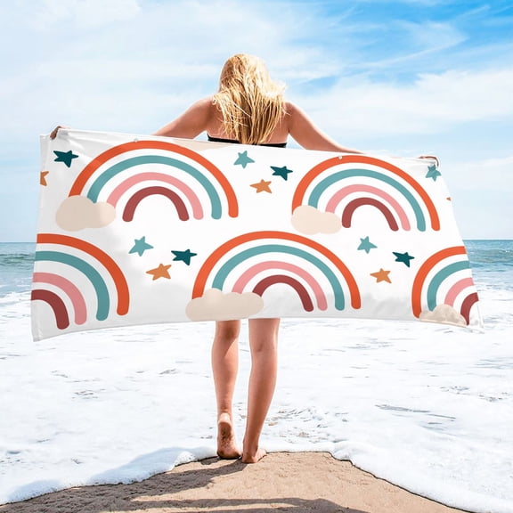 dinapents 75x150cm Beach Towel - Extra Large Turkish Square Print Microfiber Multi-Purpose Sandproof Sarong Mat