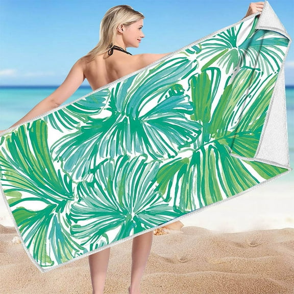 dinapents 75x150cm Quick-Dry Beach Towel - Thick Microfiber Sand-Free Reversible Towel for Adults, Waterproof Picnic Blanket & Yoga Mat