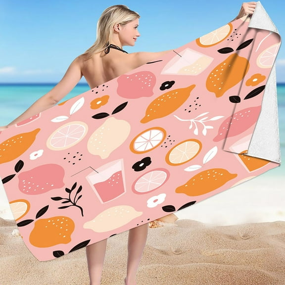dinapents 75x150cm XL Microfiber Beach Towel - Lightweight Compact Sand-Resistant Square Print for Travel & Outdoor Activities
