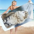thumbnail image 1 of dinapents 75x150cm XL Microfiber Beach Towel - Lightweight Compact Sand-Resistant Square Print for Travel & Outdoor Activities, 1 of 4