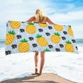thumbnail image 1 of dinapents Beach & Pool Towel 75x150cm - Oversized Quick Dry Microfiber Square Towel with Summer Pineapple Design, Sand-Free Lightweight, 1 of 6