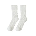 thumbnail image 1 of dinapents Cable Knit Crew Socks for Women Non-Shedding Fuzzy Plush Mid-Calf Socks for Warm Home Sleep, 1 of 2