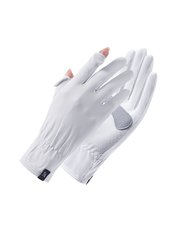 Cycling Gloves for Women Sun Protection Quick Dry Outdoor Sports Gloves Mesh Ice Silk Flip-Top Gloves for Outdoor
