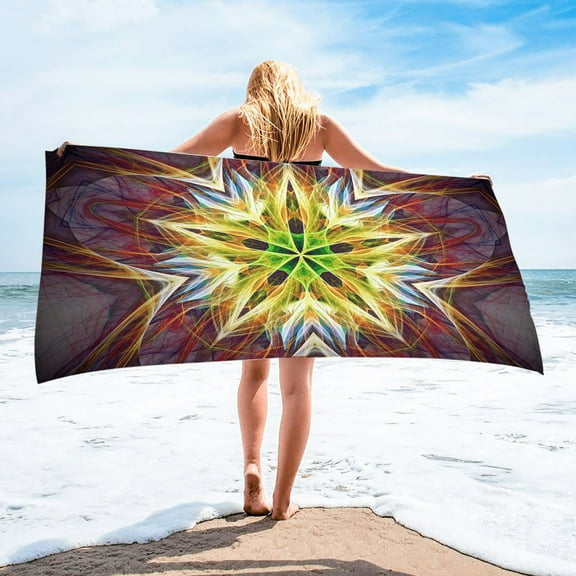 dinapents Extra Large Beach Towel 75x150cm - Quick-Dry Microfiber Printed Square Shawl with Sand-Resistant Technology
