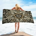 thumbnail image 1 of dinapents Extra Large Printed Beach Towel 75x150cm - Soft Microfiber Square Design, Lightweight Sand Mat Yoga Mat Combo, 1 of 8