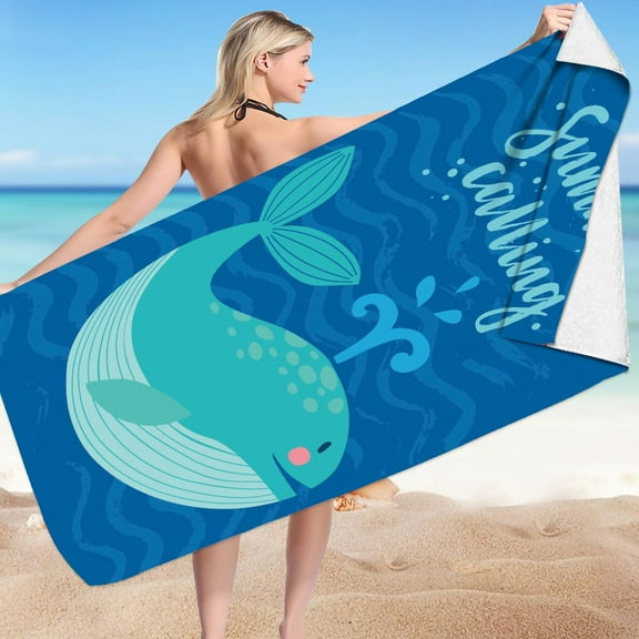 dinapents Extra Large Printed Beach Towel 75x150cm - Soft Microfiber Square Design, Lightweight Sand Mat Yoga Mat Combo