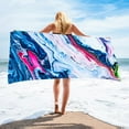 thumbnail image 1 of dinapents Jumbo 75x150cm Beach Towel - Printed Square Microfiber Design, Absorbent Sand Mat & Lightweight Yoga, 1 of 3