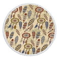 thumbnail image 1 of dinapents Microfiber Beach Towel - Oversized Circular Fruit Print Design, Compact Lightweight & Quick-Drying for Yoga Camping Summer Adventures, 1 of 7