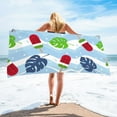 thumbnail image 1 of dinapents Oversized Beach Towel 75x150cm Microfiber Summer Leaves Design - Fast Drying Sandproof Lightweight Towel for Beach, Picnic & Gym, 1 of 4