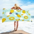 thumbnail image 1 of dinapents Oversized Beach Towel with Pineapple Design - 250g Soft Microfiber 75x150cm Quick Dry Sand Resistant Towel for Adults Kids Summer Use, 1 of 6