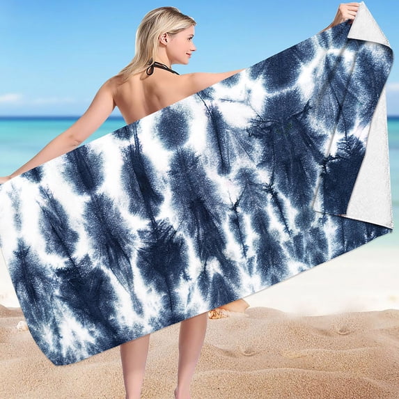 dinapents Oversized Microfiber Beach Blanket 75x150cm - Quick Dry Sand Resistant Towel with Summer Patterns, Lightweight for Travel & Yoga
