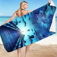 thumbnail image 1 of dinapents Printed Beach Towel 75x150cm - Soft Microfiber Square Design, Sand-Resistant for Pool, Picnic, Outdoor Activities, 1 of 4