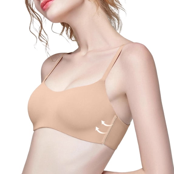 dinapents Seamless Wireless Bra for Women Skin Tone Invisible T-Shirt Bra with Adjustable Straps Bras for Daily Wear