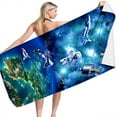 thumbnail image 1 of dinapents Space Astronaut Beach Towel 70x150cm Oversized Microfiber Quick-Dry Sand-Resistant Lightweight for Beach Pool Yoga Outdoor Travel-Friendly Reusable Skin-Friendly Design, 1 of 3