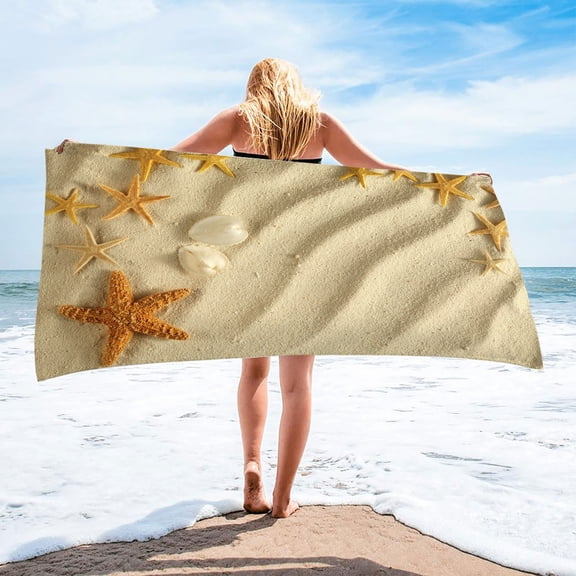 dinapents Turkish-Style Beach Towel 75x150cm - Printed Microfiber Square Towel, Quick Dry Sandproof Lightweight for Beach, Camping, Gym