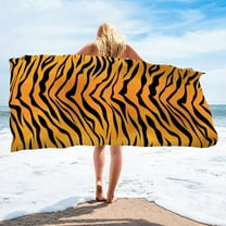 dinapents Turkish-Style Square Beach Towel 75x150cm - Microfiber Oversized Towel with Coastal Print, High & Compact Fold for Travel Gear