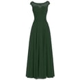 thumbnail image 1 of dinavian Women's Scoop Neck Long Chiffon Evening Formal Party Ball Gown Prom Bridesmaid Dress, 1 of 3