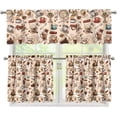 thumbnail image 1 of dinii Fall Kitchen Curtain and Valance Set Yellow Sunflower Thanksgiving Cafe Bar Window Curtains Bright Floral Light Filtering 24" Length Tier and Valance for Farmhouse Country 3 Pcs Window Curtain, 1 of 4