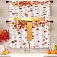 thumbnail image 1 of dinii Fall Kitchen Curtains Autumn Window Curtains and Valances Set 24 Inch, Beautiful Falling Maple Leaves Short Tier Curtain, Orange Modern Small Kitchen Decor, 1 of 6