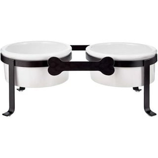 EveryYay Better Together Elevated Wood Double Diner with Stainless-Steel  Bowls for Dogs, 4.6 Cups