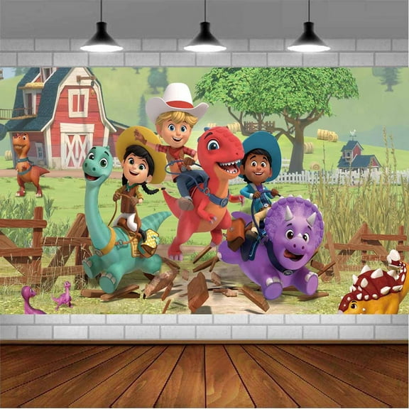 dino ranch Backdrop Banner Party Supplies Poster Movie Theme Background for Photography Birthday Decorations