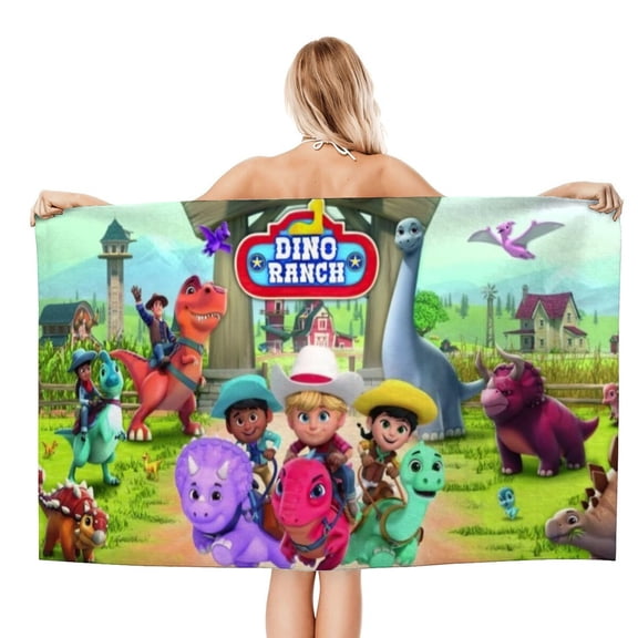 dino ranch edit Gifts Beach Towel for Women Girl Birthday Inspired Fan Bath Outdoor Music Lover
