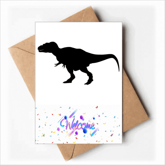dinosaur bs curly outline Welcome Back Greeting Cards Envelopes Blank
