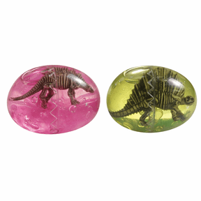 dinosaur egg, dinosaur fossils in clear, plastic eggs (2 pieces) Random colors