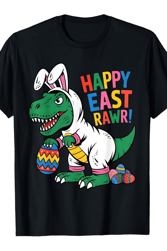 dinosaur funny happy eastrawr t rex easter boys t shirt boysand girls comfortable cotton tees for a perfect spring or size 120 160