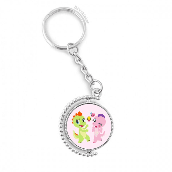 dinosaur kingdom love you rotatable keyholder disc accessories chain clip