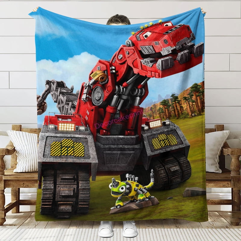 dinotrux Anti Pilling Flannel Blanket Gifts for Fans Lover Girls Boys Women Present Hoodie Him Bed 30"x40"